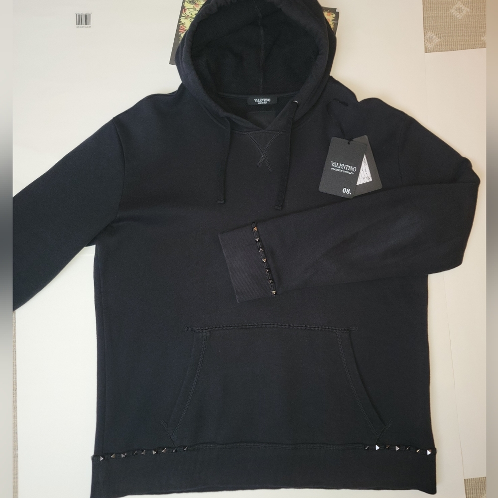 Valentino Rockstud Untitled Hoodie Hooded Sweatshirt